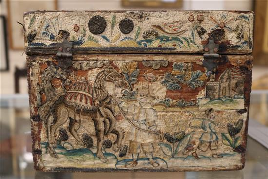 A Charles II needlework box, approx. width 9.5in. height 7in. depth 7in.